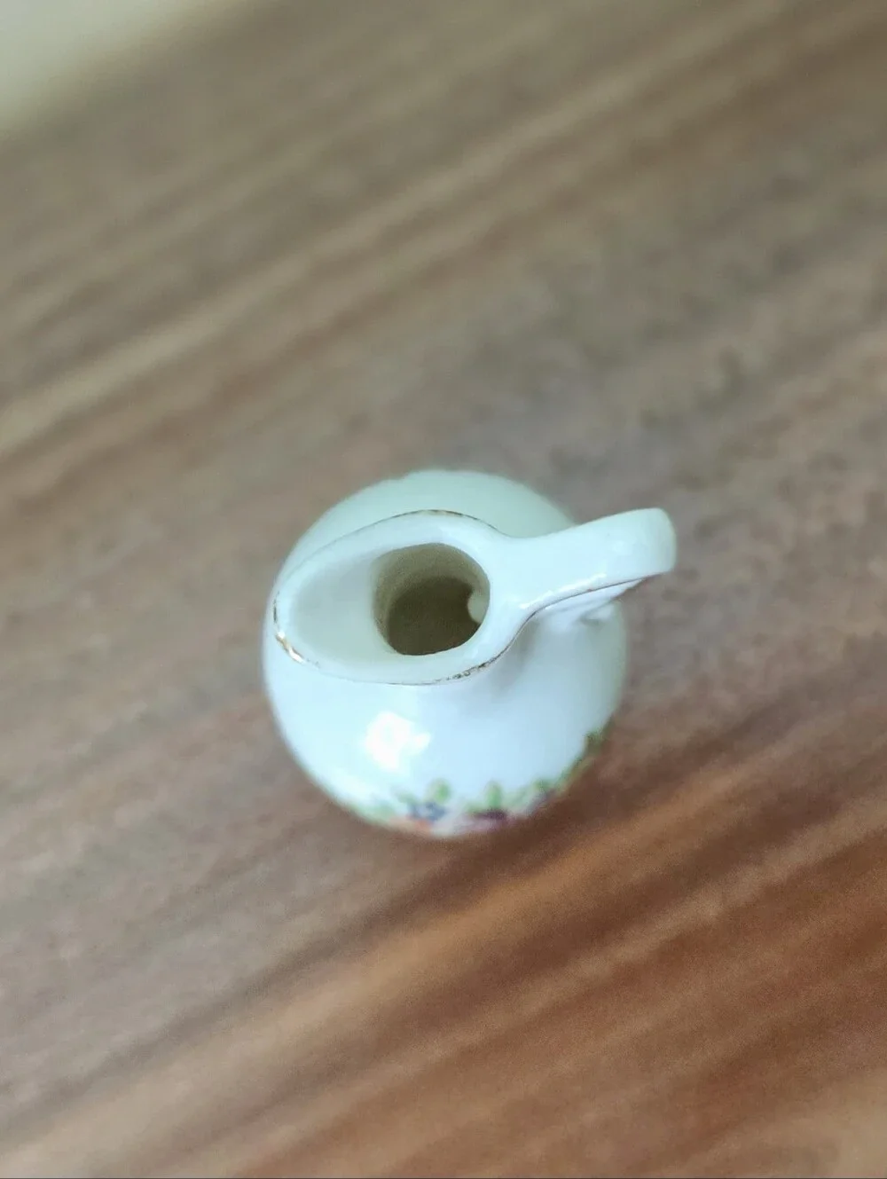 Vintage Occupied Japan Porcelain Miniature Pitcher Ewer Floral Pattern